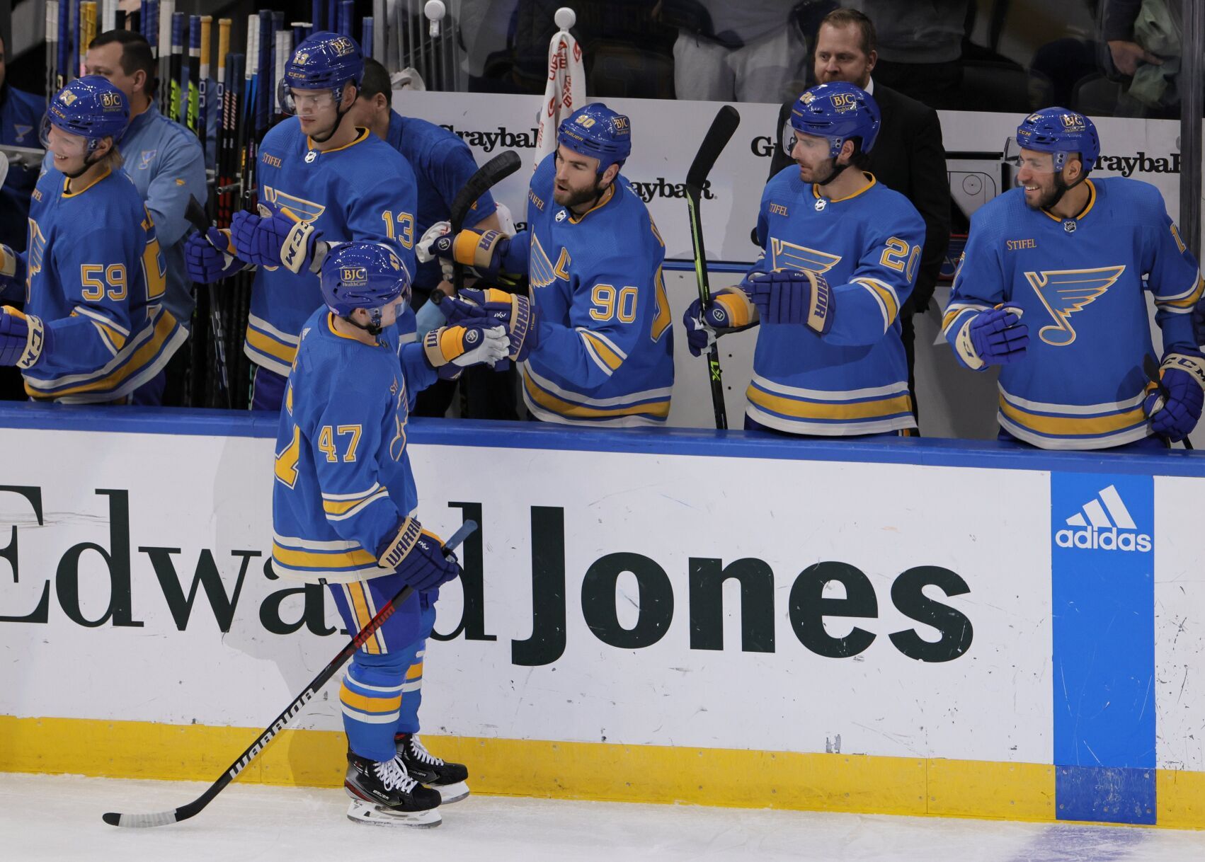 Blues 6, Ducks 2